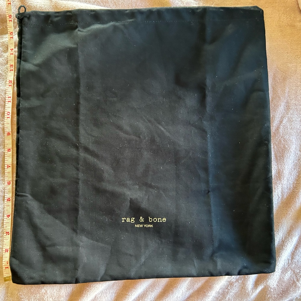 RAG & BONE Large Black Drawstring Dust Bag 16× 16 inches